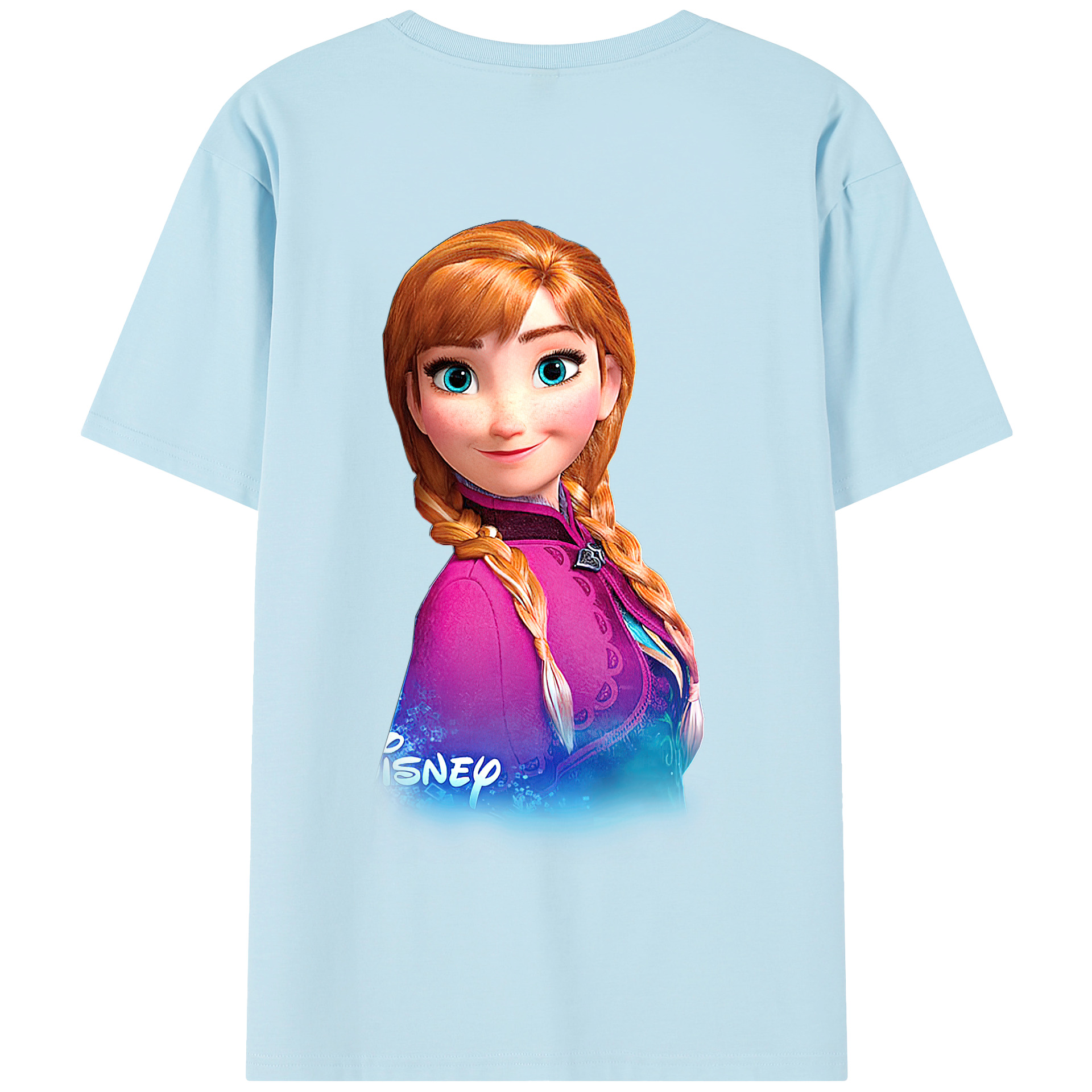 （画像用） アナと雪の女王 アンナ エルサ Frozen Anna Elsa 綿100％半袖Tシャツ（背面プリント）